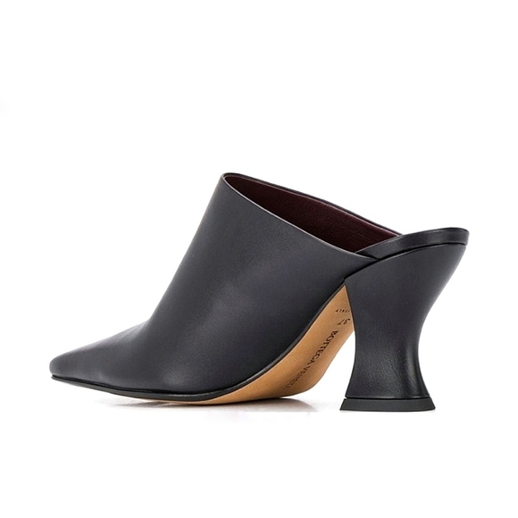 Bottega Veneta Square Pointy Toe Curved Block Heel Lamb Leather Mule - Picture 12 of 12